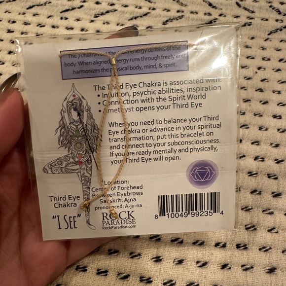 ROCK PARADISE✨THIRD EYE CHAKRA BRACELET W/ ELECTROPLATED CHARM & GEMSTONE BEADS - Picture 2 of 5